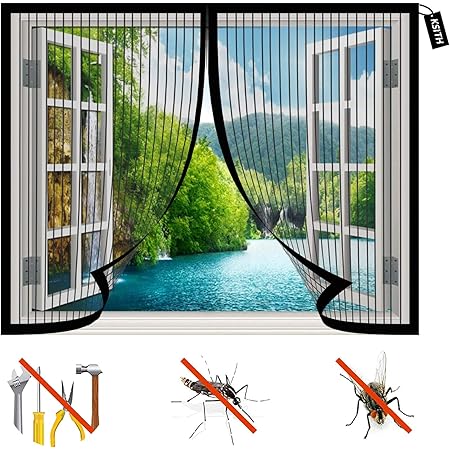 Moustiquaire Fenêtre à Cadre Magnétique Sans Perçage Blanc 100x120 Cm