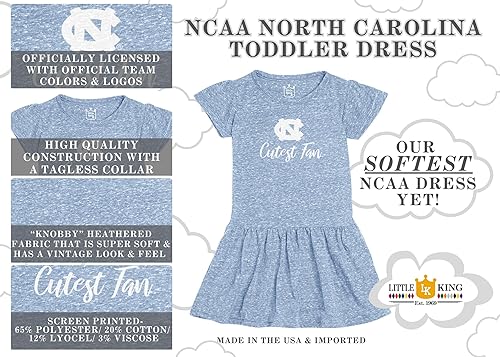 Miniatura 18 de Little King NCAA Knobby - Vestido para niñas pequeñas, tallas 2T, 3T y 4T