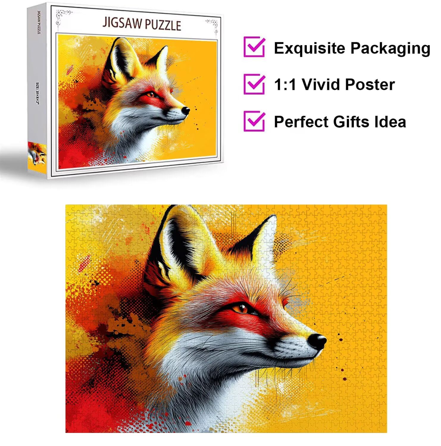 Puzzle 4000 Pezzi volpe Puzzle Classici per Gioco Familiare, n-249 | Impossibile Puzzles, Intrattenimento Creativo, Rilassamento e Intelligence, Regalo per Amore e Amico, Home Decor, astratto