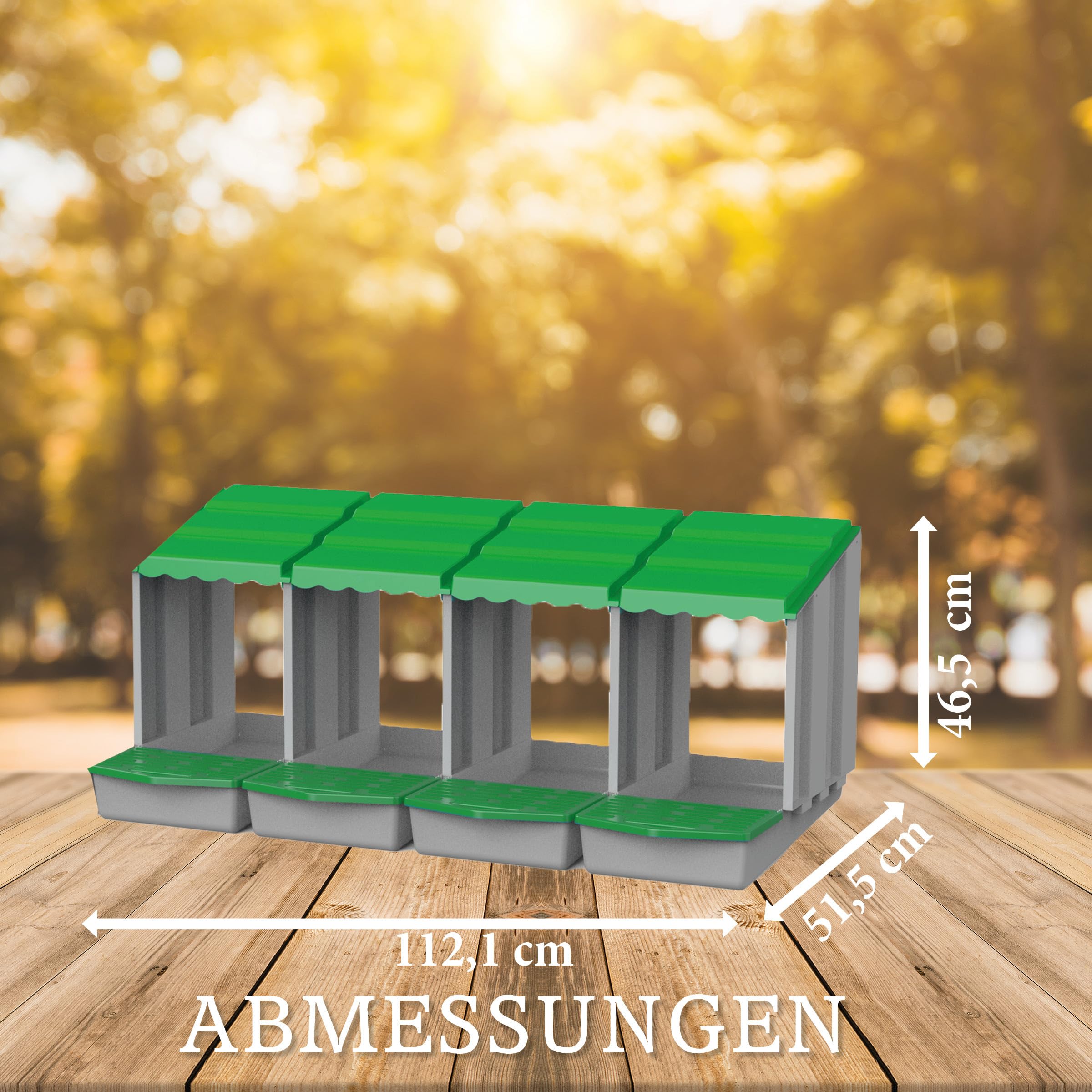 MeineHennen Hühner Legenest/Abrollnest aus robustem Kunststoff zur Wandmontage in Grau/Grün, erschafft einen sicheren Sammelbereich für gelegte Eier, mit Klappe, LxHxB 51,5 x 46,5 x 112,1 cm