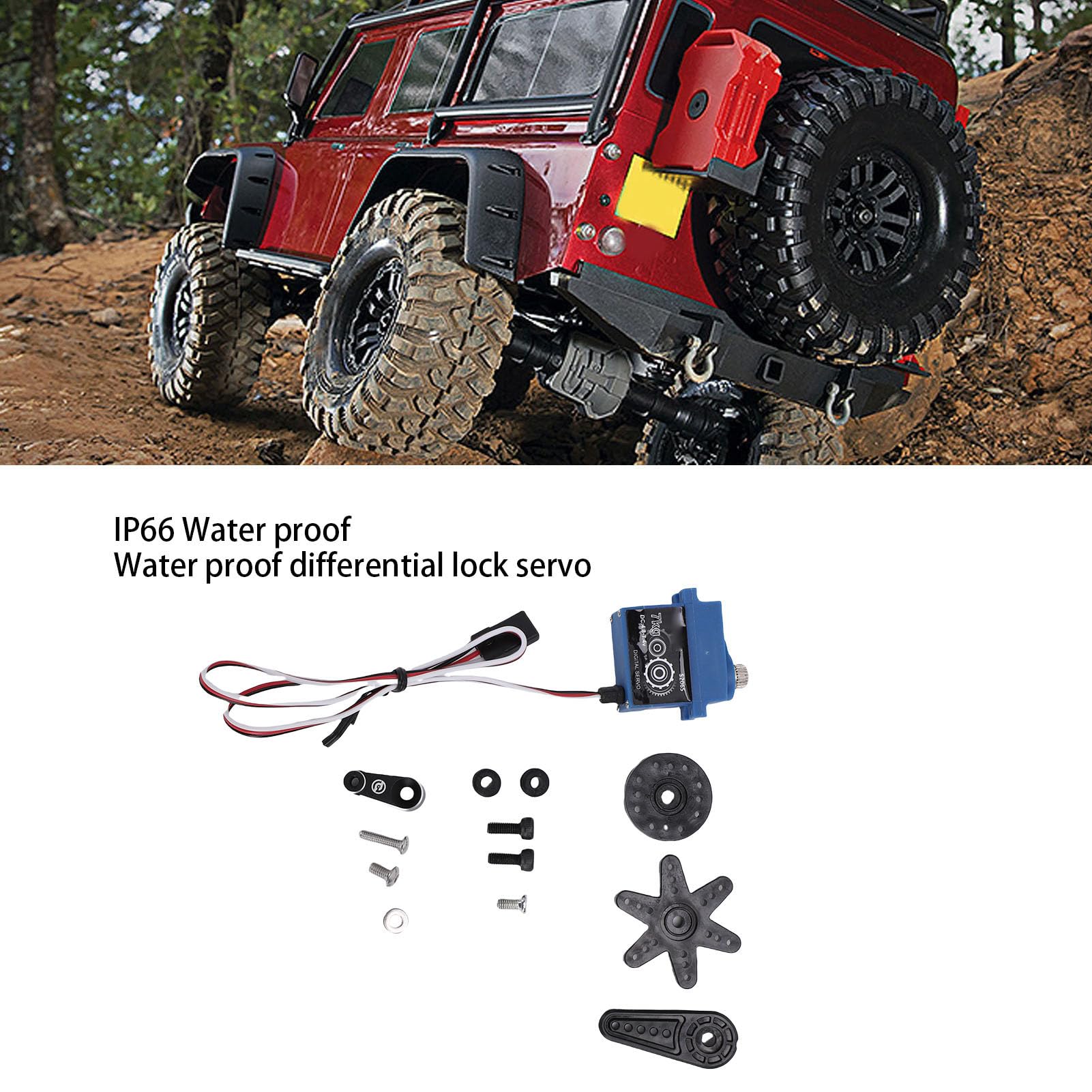 3 Pcs 7kg RC Servo Digital, IP66 Metal Gear Directing Servos Part para 1/10 Crawler de Escala SCX10 III