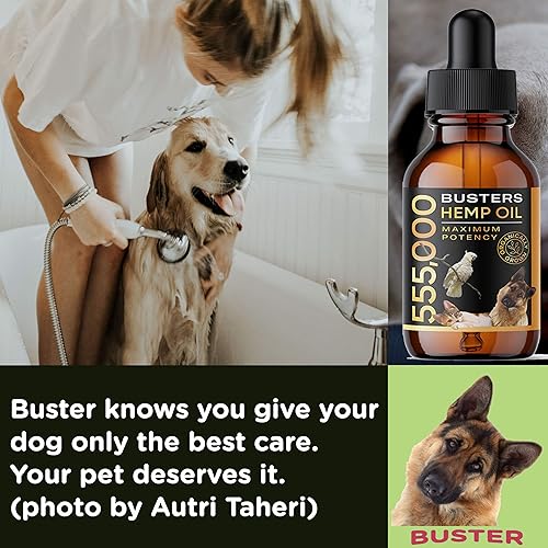 Miniatura 2 de Buster's - Aceite de cáñamo orgánico 530,000, paquete de 4 meses, suministro para perros y gatos, potencia máxima, fabricado en Estados Unidos, rico