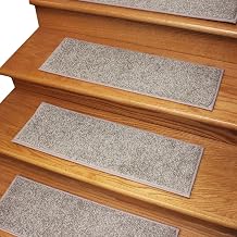 Carpet Stair Treads, Rugs for Staircase, Dog Pet Kid Children Assist Runner, Neutral Grey Tan, 8" x 24" 14 Treads