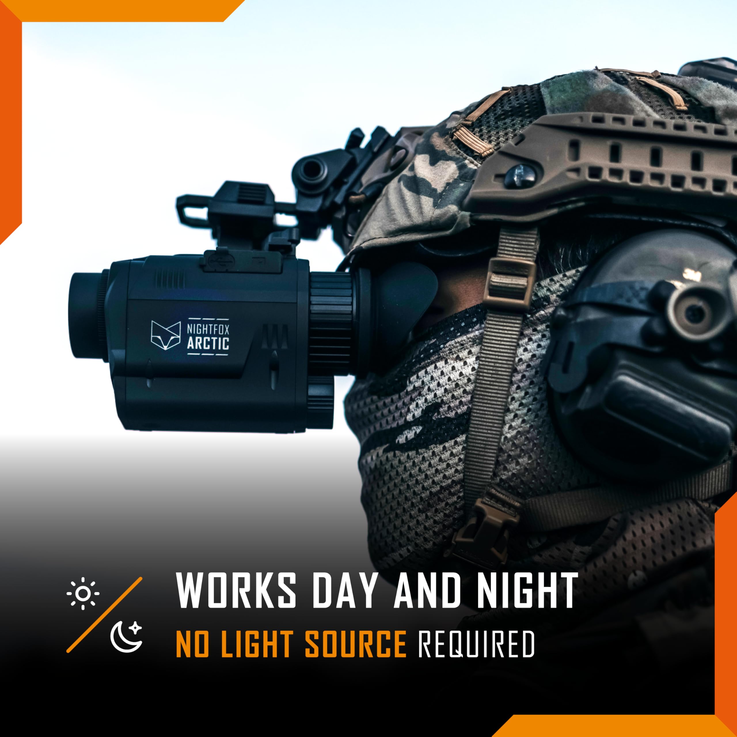 NIGHTFOX Arctic Thermal Monoculaire vision nocturne monté sur tête ou casque Caméra thermique à faible latence 50 fps Étanche IP65 FOV 24° Résolution 256 x 192