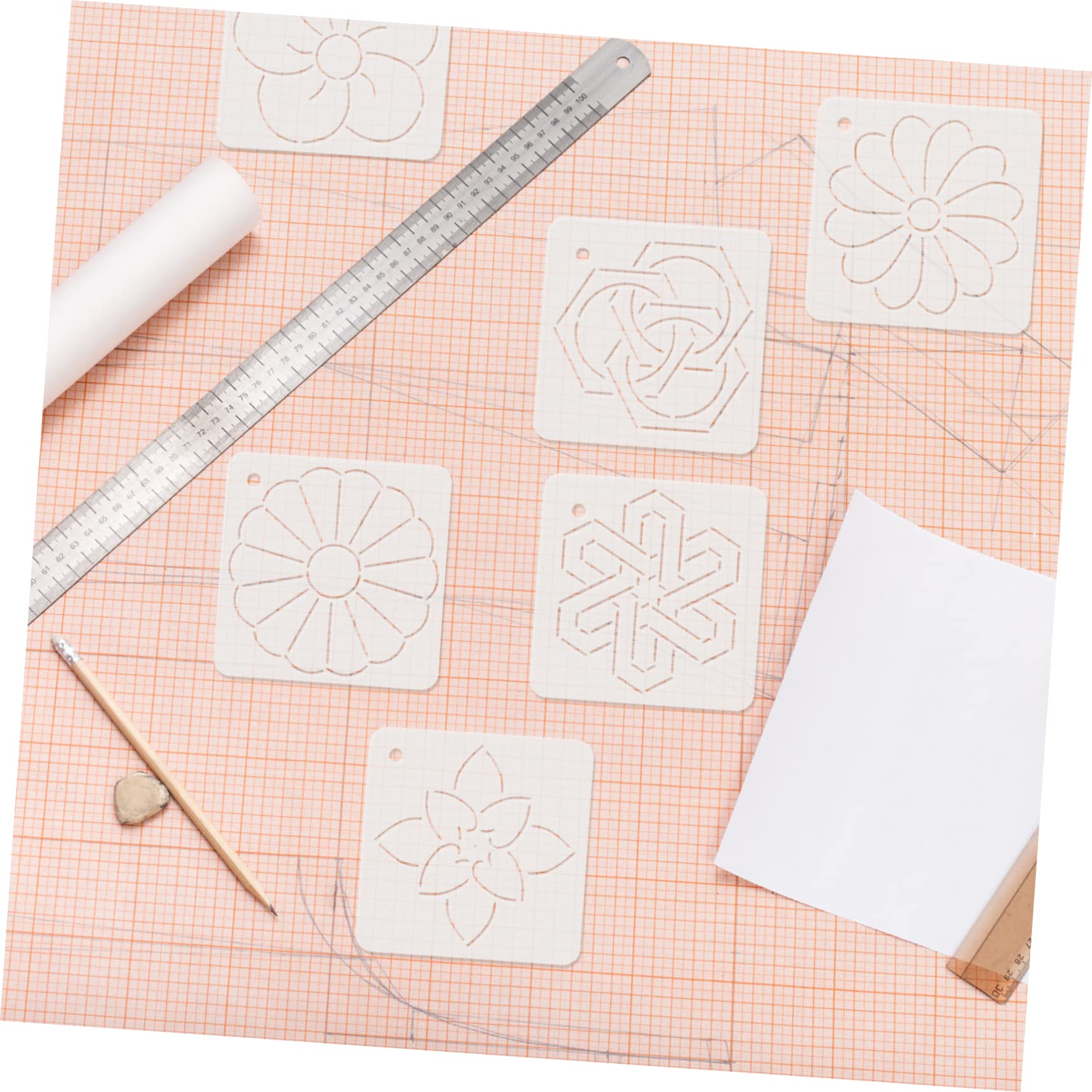 Ciieeo 24piezas Plantillas De Acolchado Acrílicas Herramientas De Costura Versátiles Para Patchwork y Bordado Plantillas Reutilizables Para Proyectos De Manualidades y Confección
