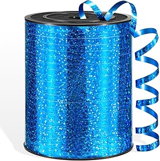 600 Yards Blue Shiny Curling Ribbon 1/5 Inch Blue Balloon String Ribbon for Gift Wrapping Birthday Party Christmas Crafts