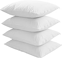 Vista 3 de Paquete de 4 protectores de almohada de tela de toalla de algodón, tamaño Queen, impermeables 100 %, cremallera, blancos, lavables, larga vida útil