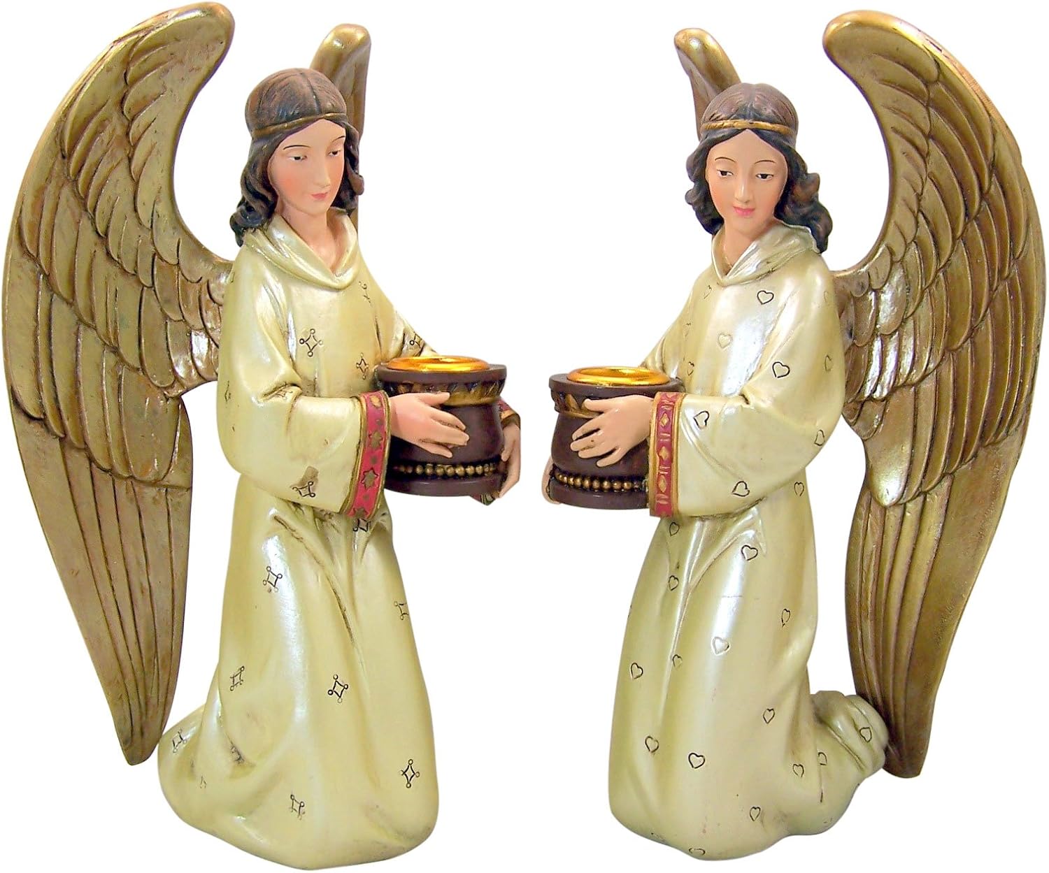 Kneeling Guardian Angel Candle Holders Christmas Decoration