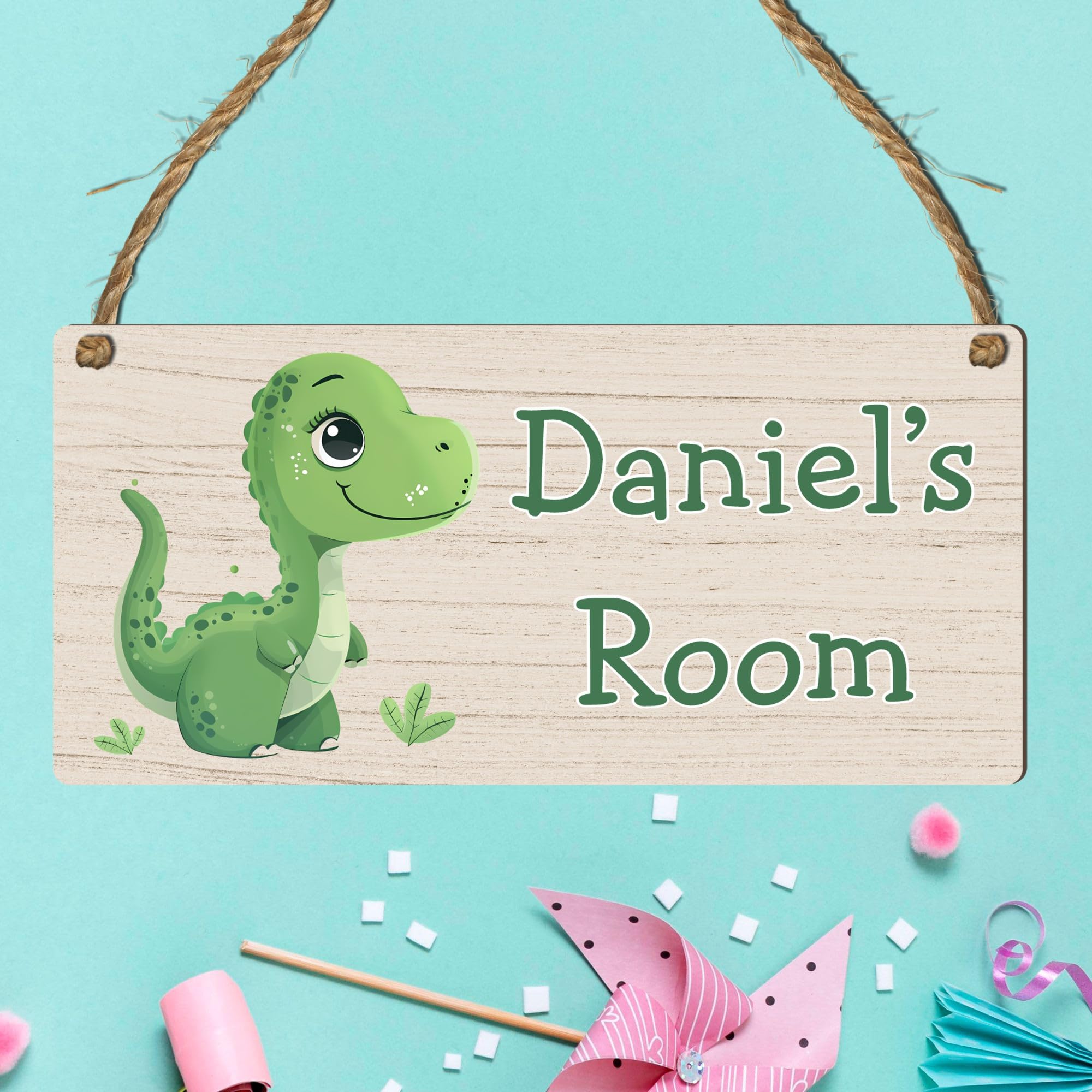Personalised Cute Dinosaur Plaque Rectangle Sign for Kids Bedroom Decor MDF Wood Birthday Christmas Thoughtful Keepsake Present - Image 9
