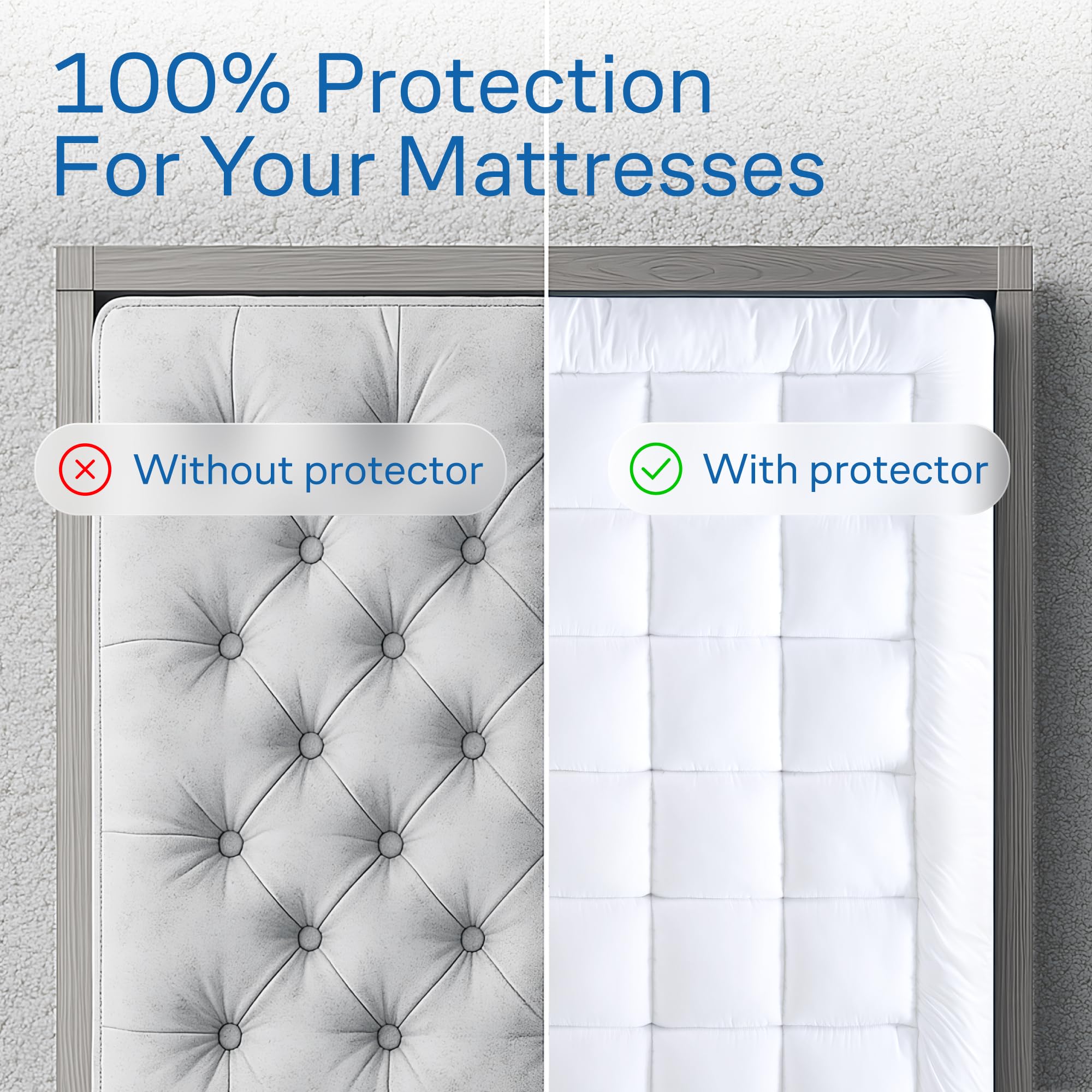 Topper z mikrofibry Mattress 120x190 cm, 600 GSM z Skirt 7D/3D 50/50