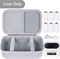 Vista 2 de khanka Hard Case with m221/M220/M110/m110s Label Maker - Portable Bluetooth Label Maker Carrying Storage Bag for Printer Labels, USB Cable and White