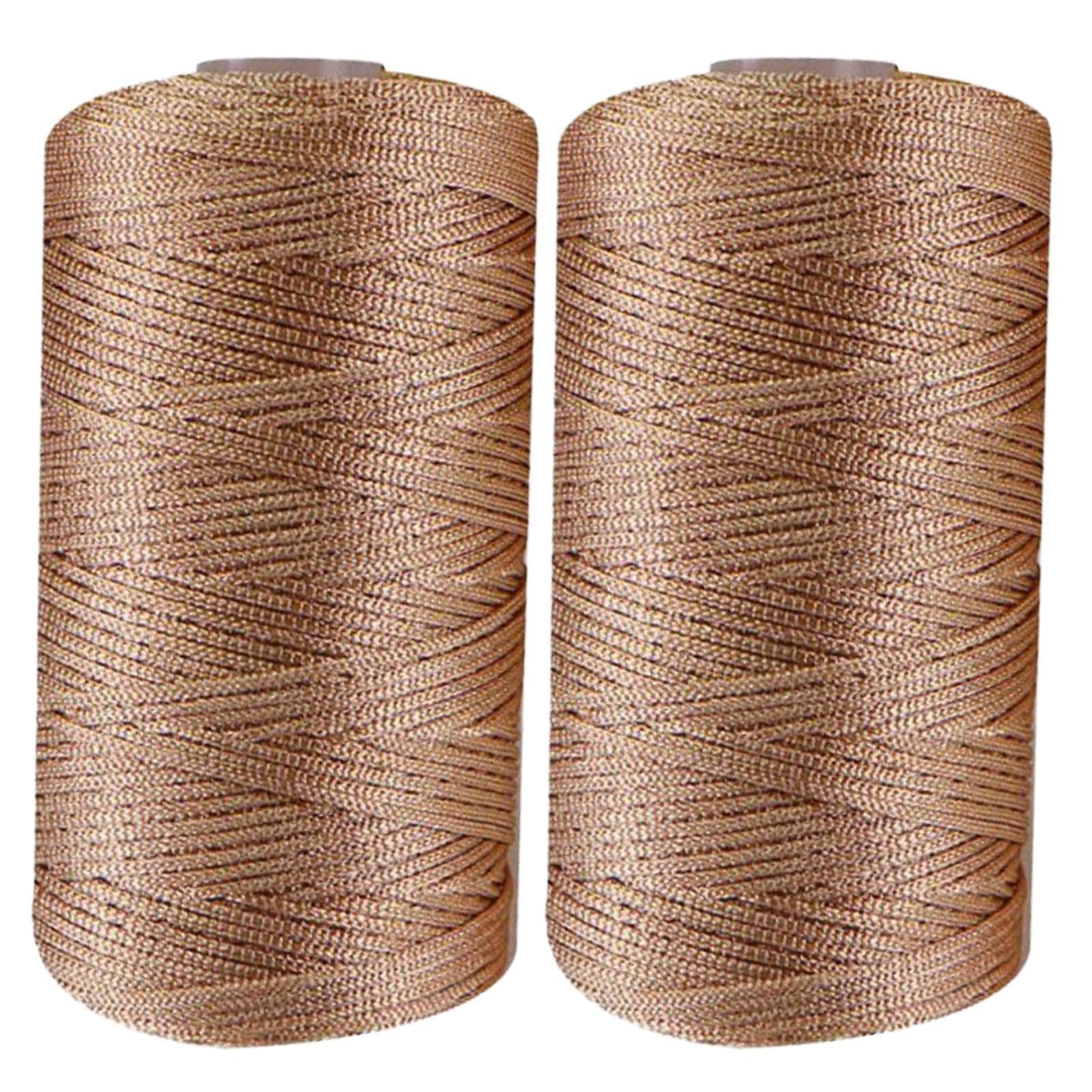 2 Rollos De Hilo De Ganchillo De Verano - Nailon, Algodón Helado, Colores Vibrantes, Para Manualidades Y Tejido
