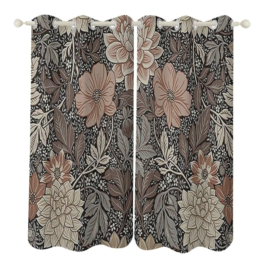 Morris & Co. 花柄ドレープカーテン Morris & Co. 花柄ドレープカーテン