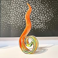 Vista 9 de 11.4" Tall Hand-Blown Glass Sculpture Murano-Style Sculpture Art Ornament Statue Figurines Home Decor Accent Piece Coastal Ocean Nautical Home