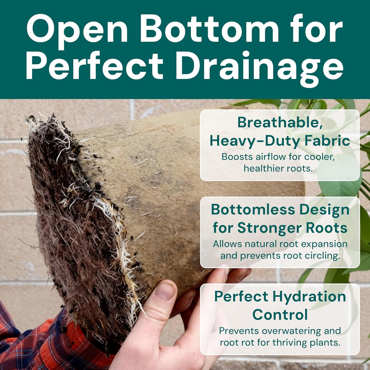 Sustainable Village Grow Bags - 1-Gallon Bottomless Fabric Pots for Plants for Indoor and Outdoor Use - Breathable Design for Healthier Roots- 20 Pack