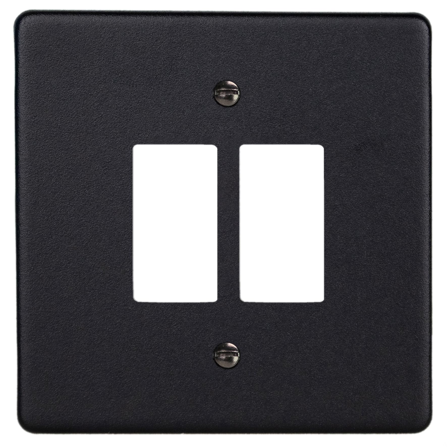 Varilight Matt Black 2-Gang Powergrid Plate Including Yoke (Single Plate)