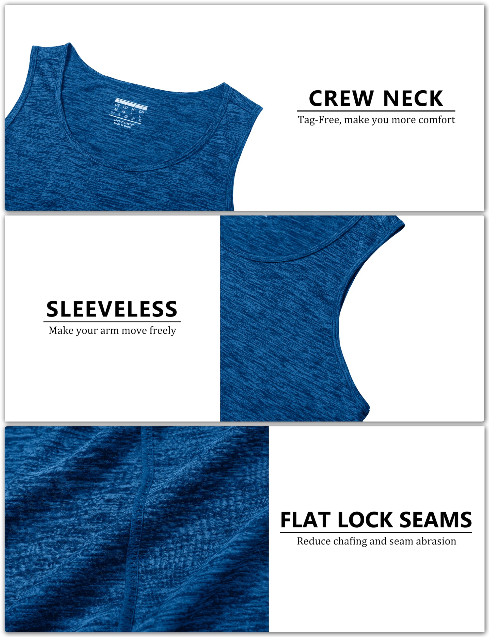EKLENTSON Débardeur Hommes sans Manches Vêtement Débardeur Séchage Rapide Respirant Muscle Gilets Fitness Sport Tee Shirt