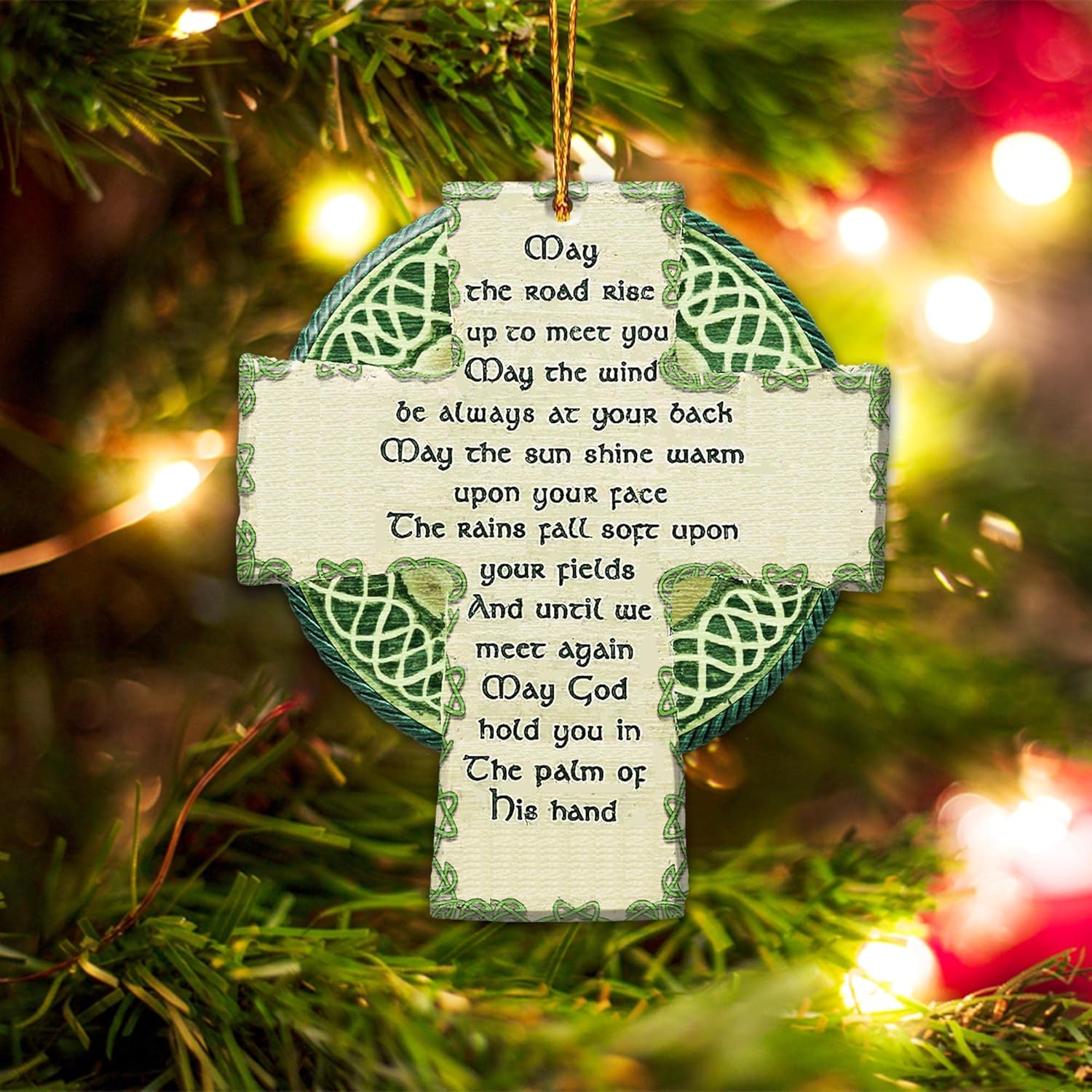 Irish Crest Ornament, Irish Ornament, Celtic Christmas Ornaments Tree Decorations, Rear View Mirror Car Hanging Accessories, St Patrick Day Shamrock Irish Flag Irish Cross Irish Gifts (07) - Image 3