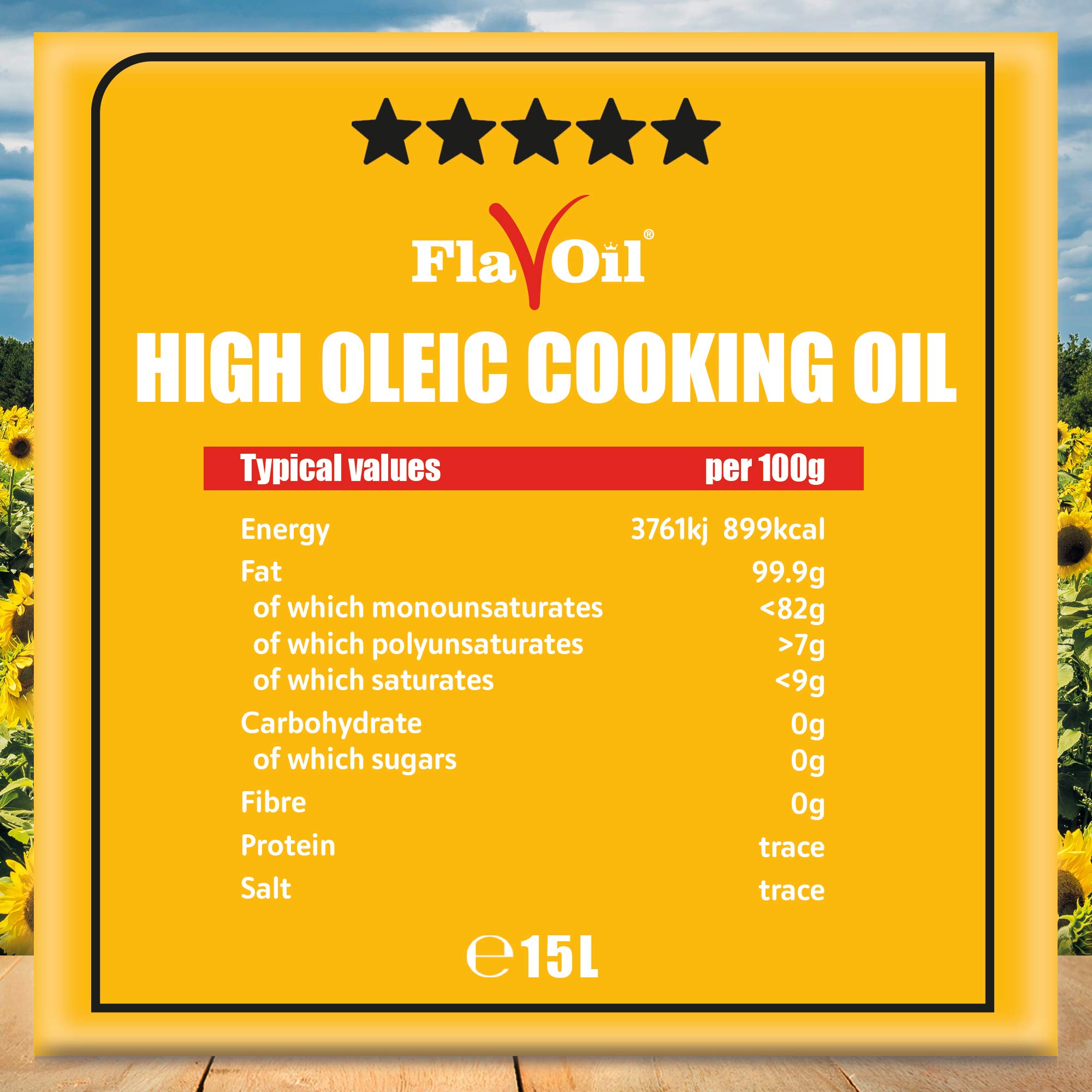 FlavOil High Oleic Cooking Oil 15 litres Healthy HighPerformance