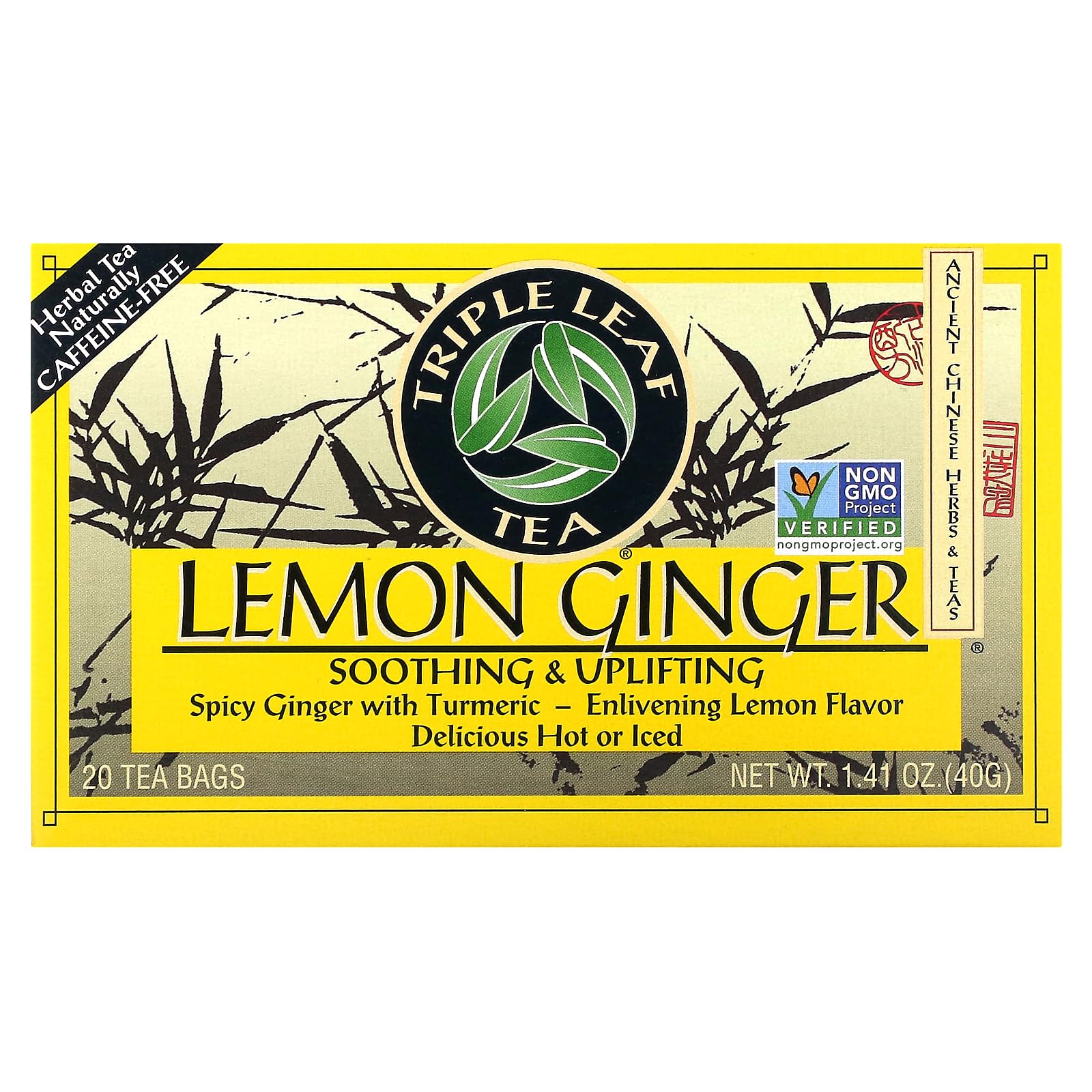 Lemon Ginger Tea, 20 Tea Bags, 1.41 oz (40 g)