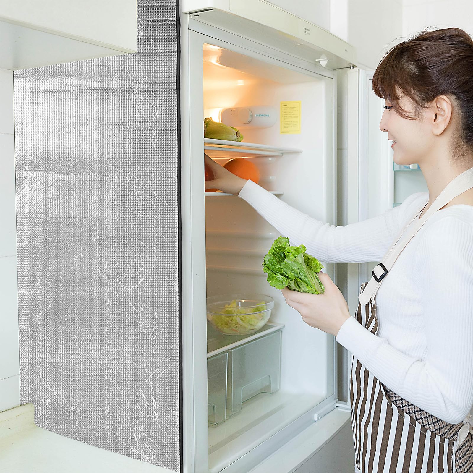 Kühlschrankabdeckung: Wärmedämmplatte – Sonnenschutzabdeckung aus Aluminiumfolie – Schutz für Kühlschränke/Gefrierschränke, Getränkeschränke, 170 x 51 cm