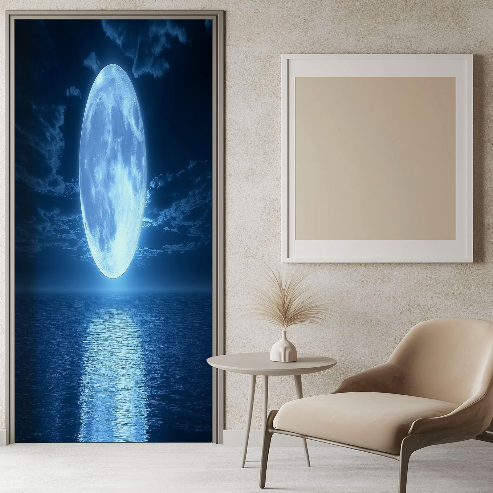 Autocollants de porte lune de nuit étanche idéal contre l'humidité salle de bain
