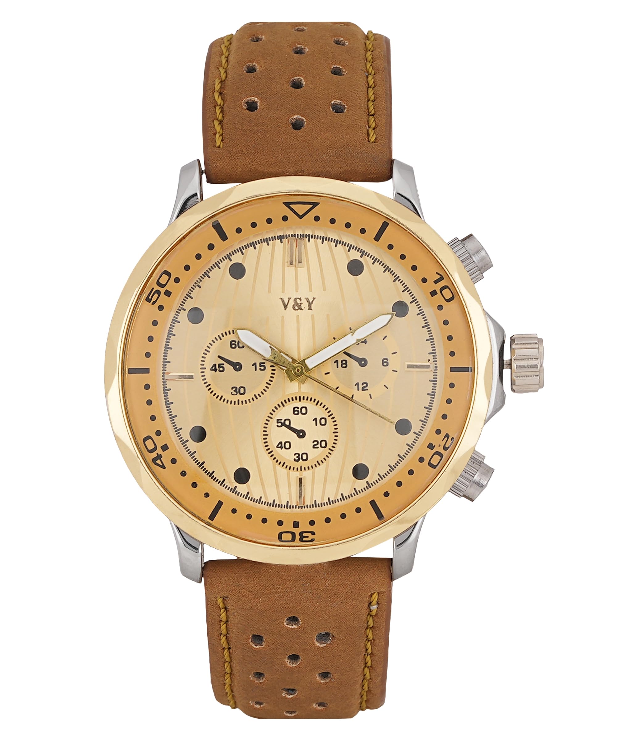 V&Y Men Chronograph Design Faux Leather Analog Watch | Office Men Watch | Suitable for Wedding (B0CWYST781) Amazon Price History, Amazon Price Tracker