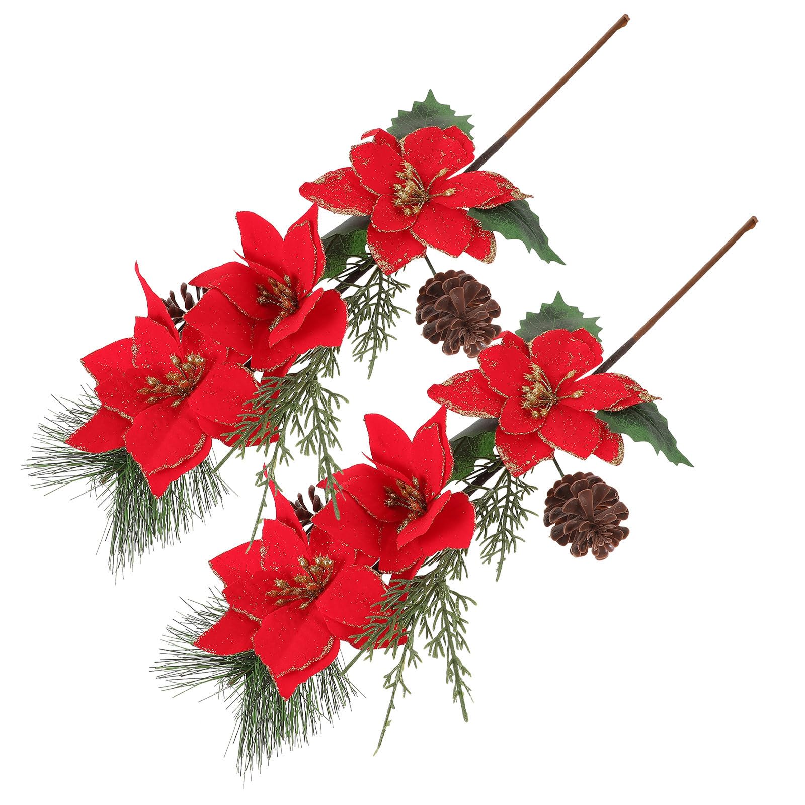 Didiseaon 8 Stück Künstliche Weihnachtsblumen Deko Rot für Party und