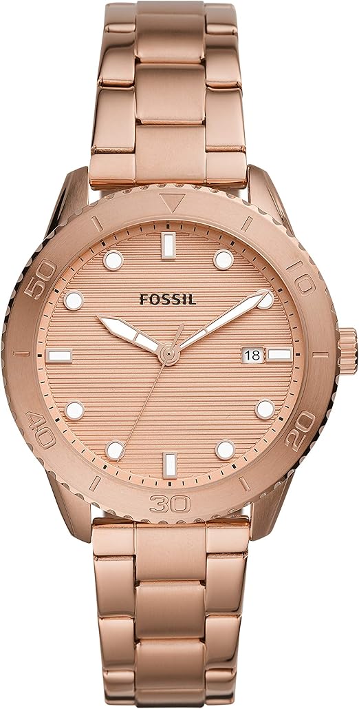 Montre à Quartz en Acier Inoxydable Fossil pour Femme BQ3596 : Amazon.fr:  Montres