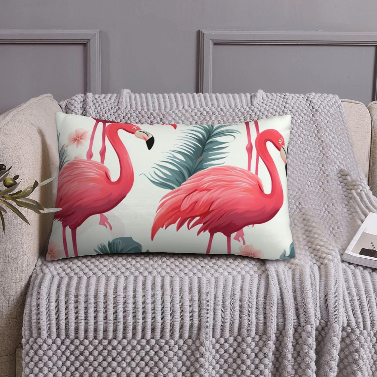 Pillowcases Set of 2, Pink Flamingo Pattern Queen Pillow Cases for Hair and Skin, Super Soft Cozy Pillow Case Covers with Envelop Closure, 20x30 Inches Pillow Covers for Sleeping Gift