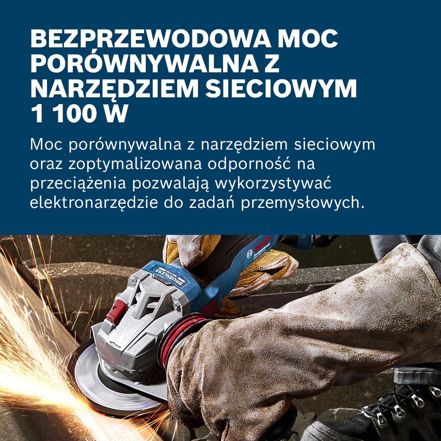 Bosch Professional 18 V firmy Bosch: akumulatorowa szlifierka kątowa GWS 18V-11 (Ø tarczy 125 mm) bez regulacji prędkości obrotowej