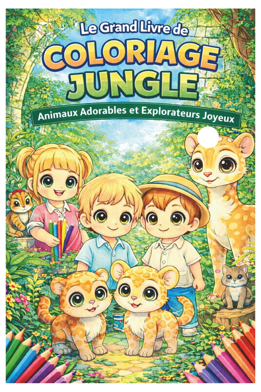 Le Grand Livre de Coloriage Jungle – Animaux Adorables et Explorateurs Joyeux | 85 Dessins à Colorier pour Enfants et Seniors: Une aventure tropicale ... amusants et de scènes de jungle sur 173 pages