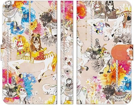 Amazon Co Jp ブレインズ かんたんスマホ2 A001kc 手帳型 スマホ ケース カバー メリーゴーランド ピンク Noa 遊園地 ブルテリア ゾウ ライオン ラクダ おもちゃ テナガザル アニマル柄 Noa イラスト 可愛い 綺麗 家電 カメラ