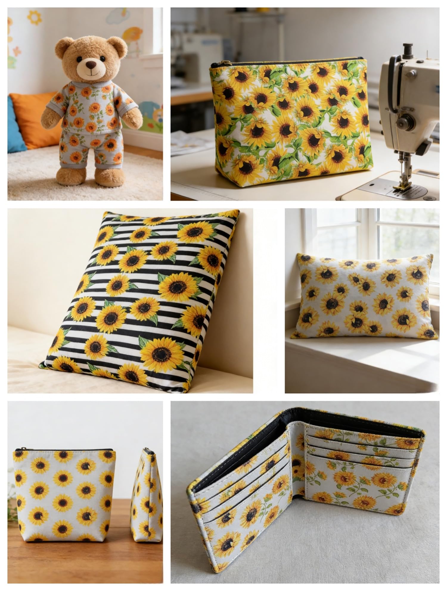 Zestaw materiałów patchworkowych ze wzorem słoneczników, towar sprzedawany na metry, wzór kwiatowy, poliester, wstępnie wycięty, materiał, patchwork, zestaw do majsterkowania, szycia