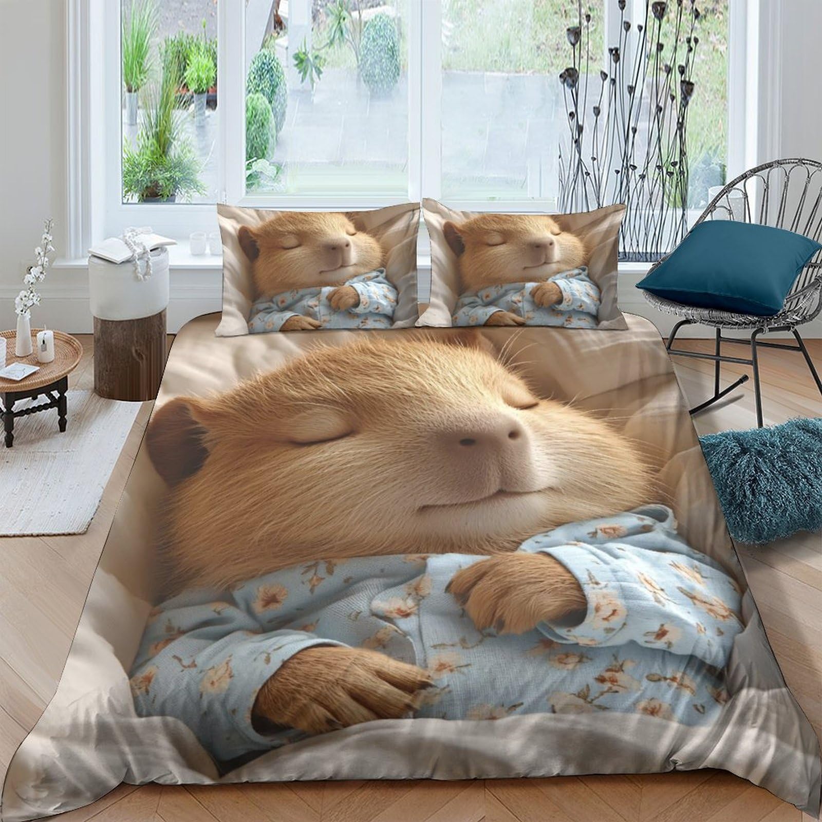 Ctjqhvkz Style-7 3D Printed Sleeping Hamster Fitted Sheet Microfiber Soft Cartoon Animal Bed Cover For Bedroom Dorm Mattress Decor Single（135X200cm）