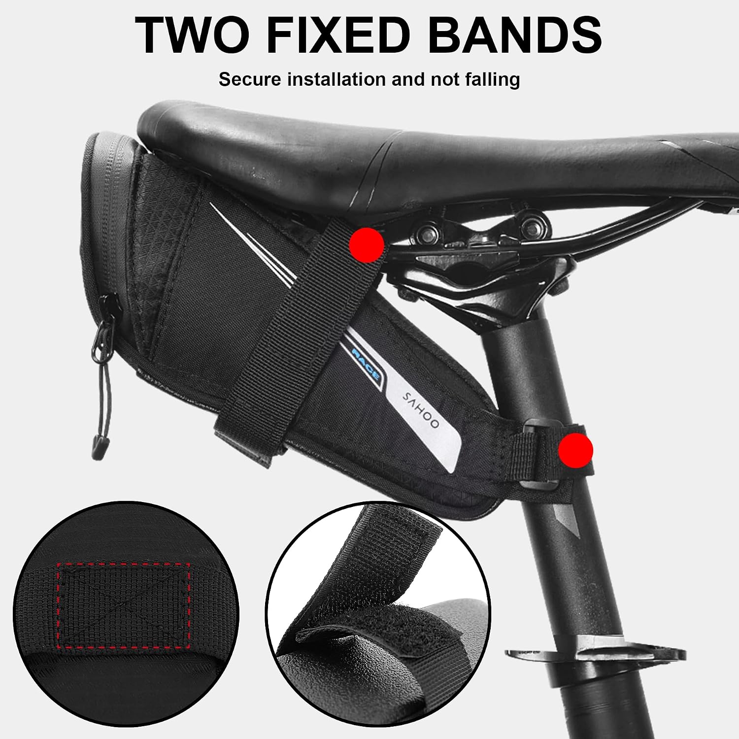 Roswheel Race Series 131432 Ultralight Bike Saddle Bag Bicycle Under Seat Pouch Cycling Wedge Pack for Road Bike, 0.4 Liter Capacity