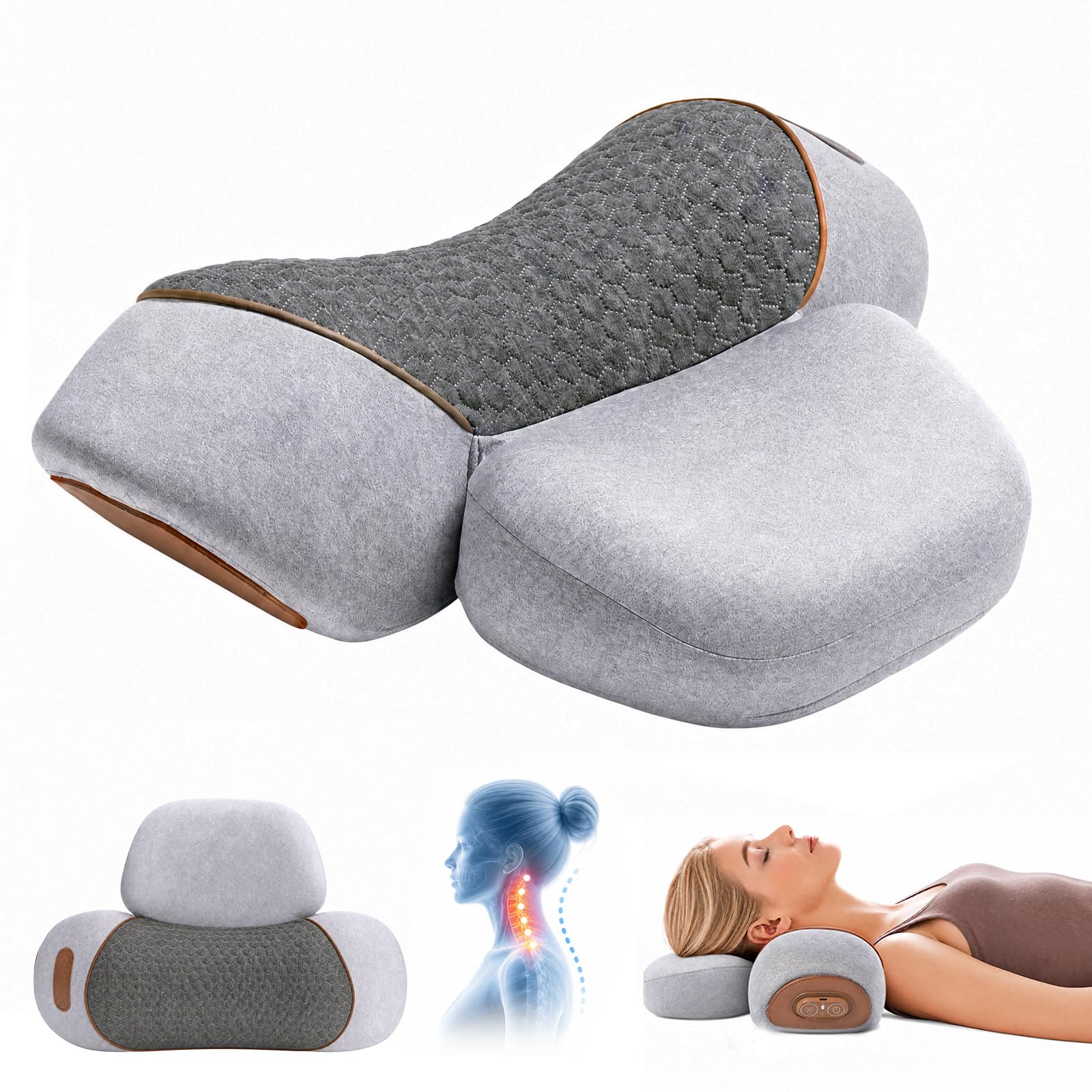 Masseur Cervical avec Chauffage, 3 en 1 Coussin Cervicales, Masseur Cou