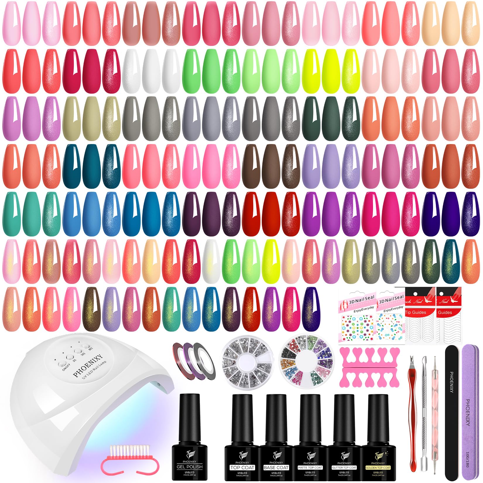 Amazon.com : phoenixy 61 PCS Gel Nail Polish Kit with U V Light