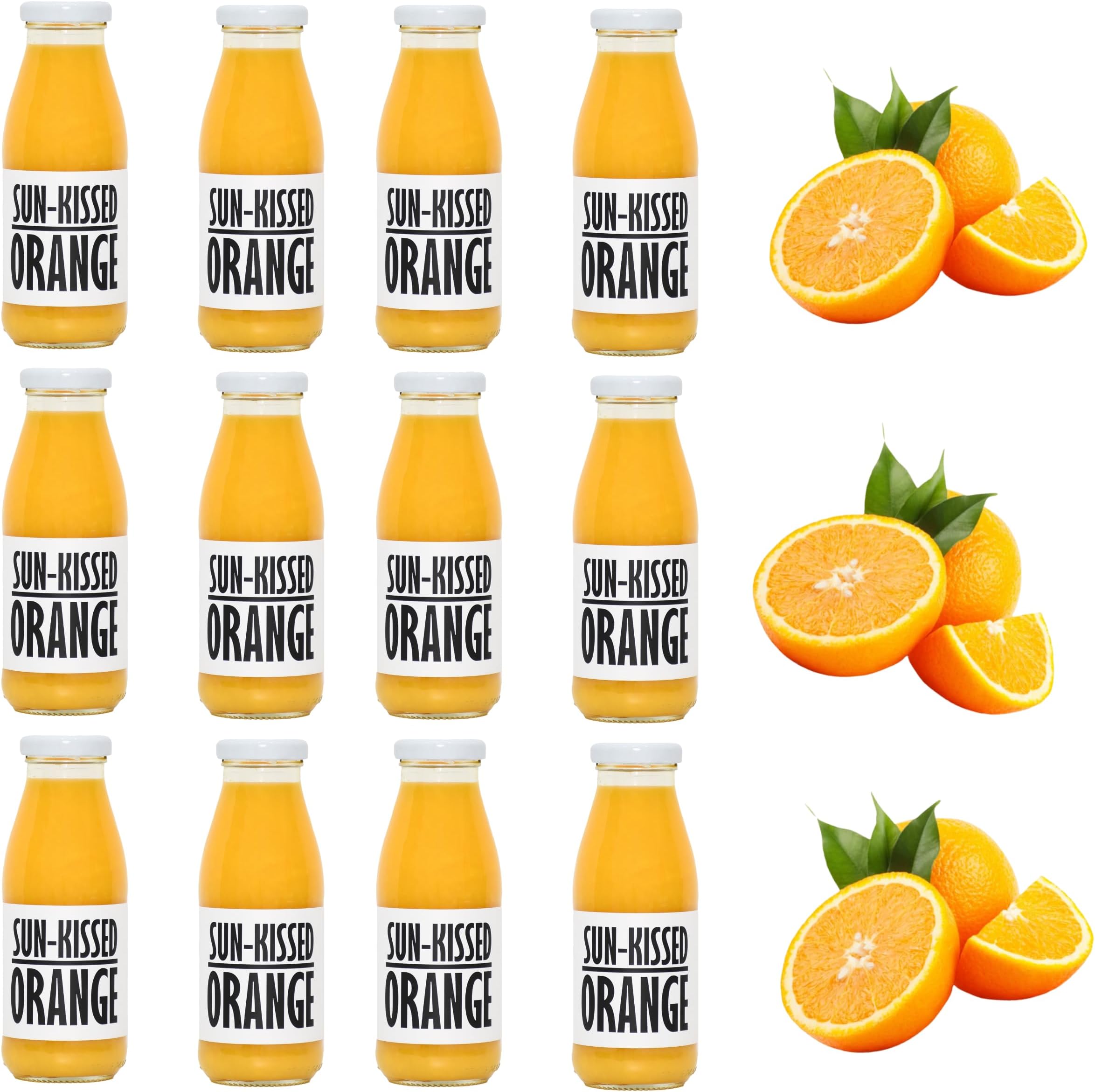 Fresh Sun Kissed Orange Juice not from concentrate - 12 bottles pack x 250 ml Fruit Juices NFC - Pressed Semi Sweet Drink - No added Sugar - Natural Press - For drinks lemonades cocktails