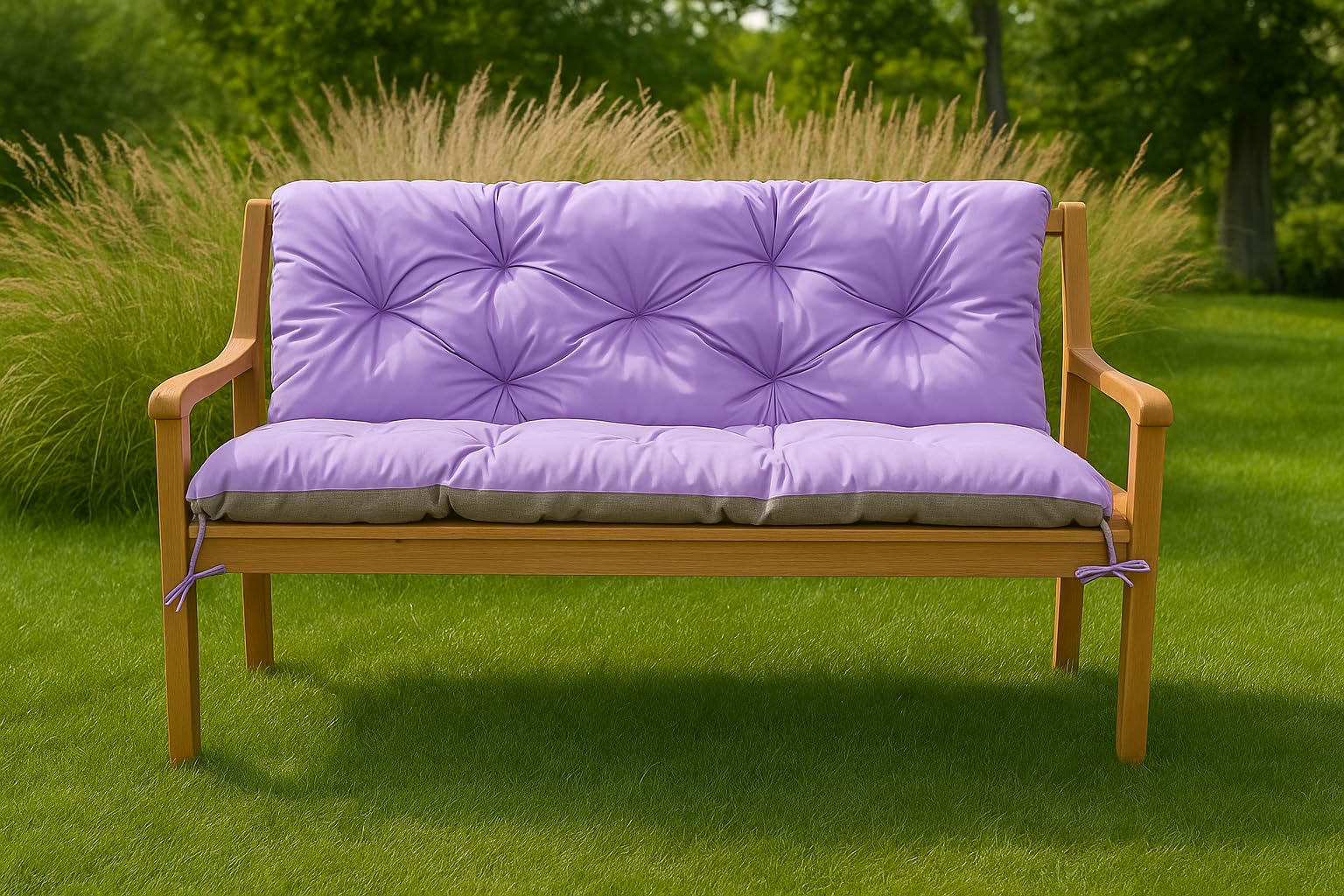 Sitzkissen für Hollywoodschaukel wetterfest - Bankkissen Outdoor - Gartenschaukel Kissen Sitzbank mit Rückenlehne (150 x 50 x 40, Helles Lila)