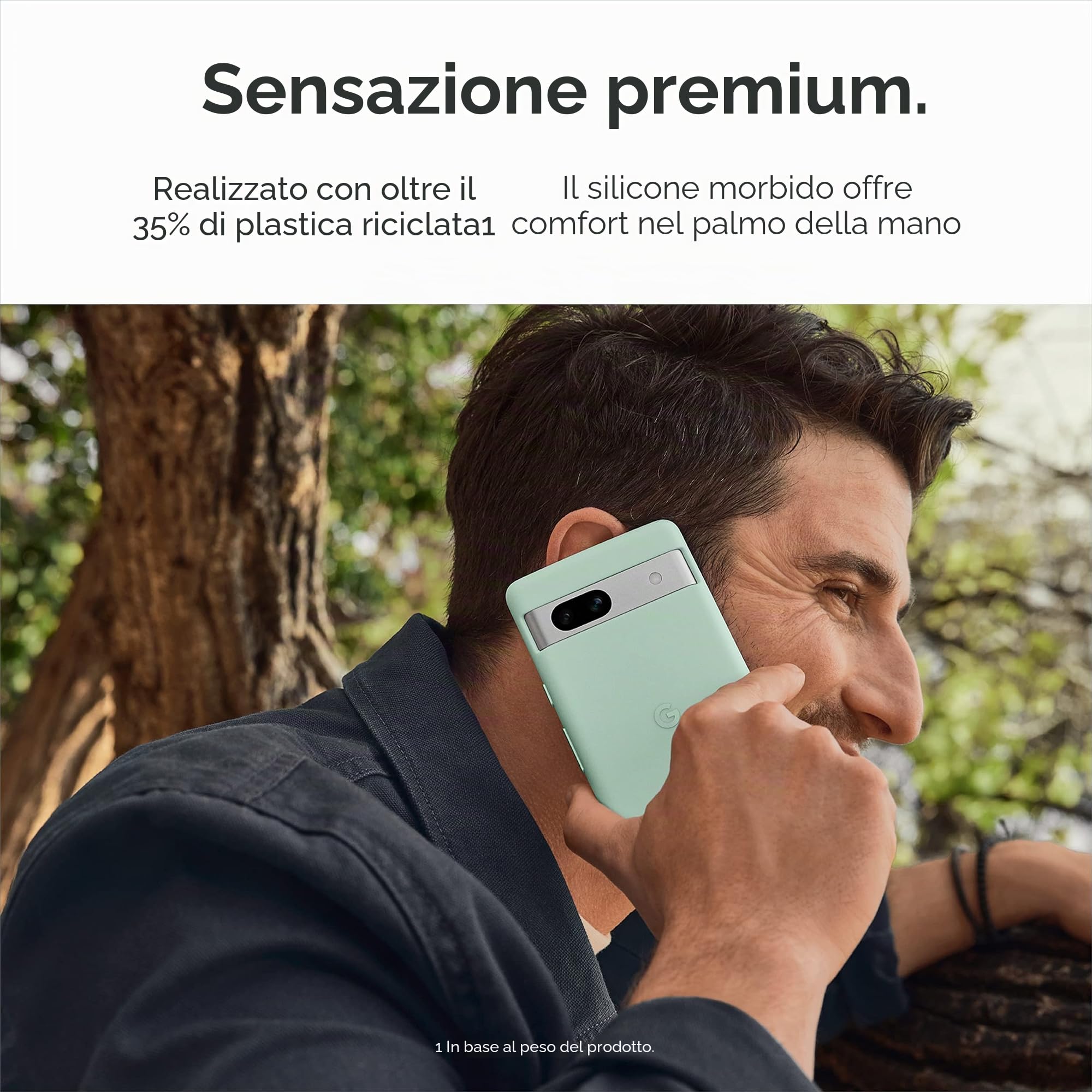 Google Custodia per Pixel 7a - Custodia in Silicone Resistente per Telefono Android - Bianco ghiaccio