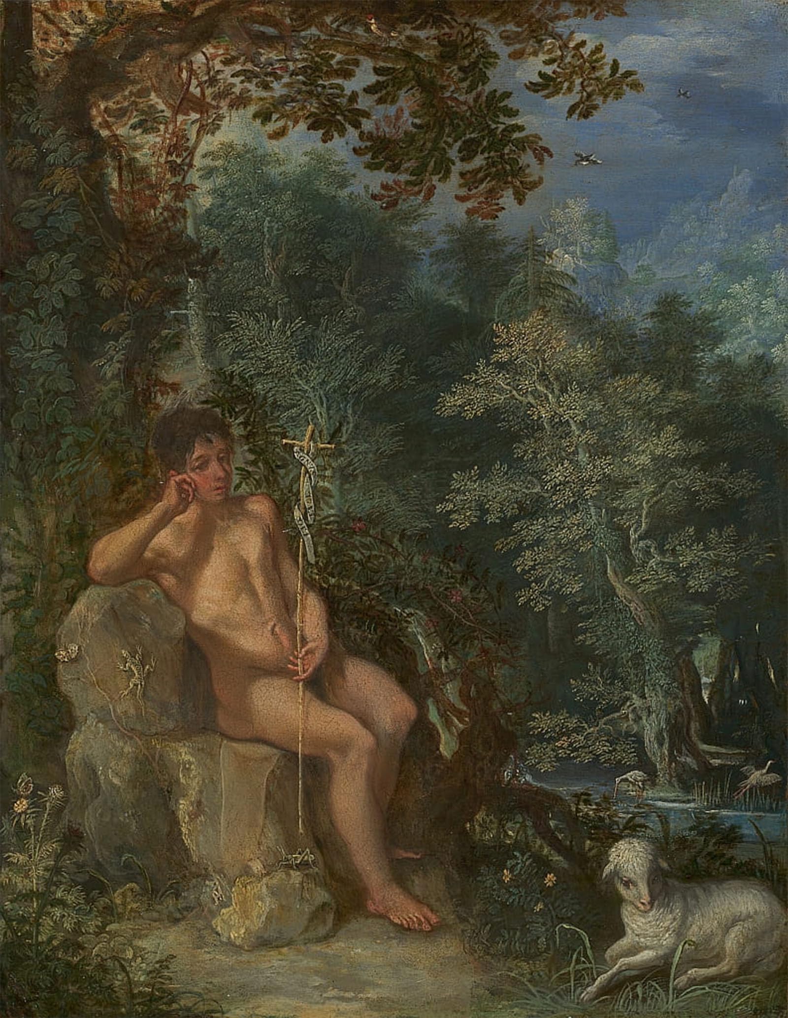SERENDIPITP Vintage Picture Print on Canvas Wall Art Poster Saint John the Baptist in the Wilderness by Elsheimer Artwork Print Poster for Wall Decor 60x90cm