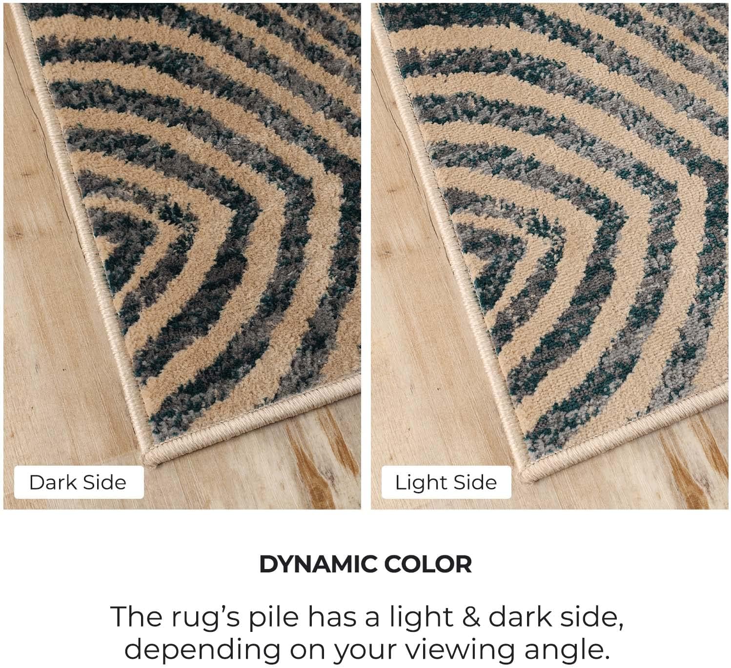 BNM Indoor Small Area Rug with Jute Backing, Great for Entryway, Living Room, Kitchen, Dorm, Bedroom, Hallway, Hardwood or Tile Floor Cover, Abstract Diamonds Indoor Area Rug, 2' x 3'