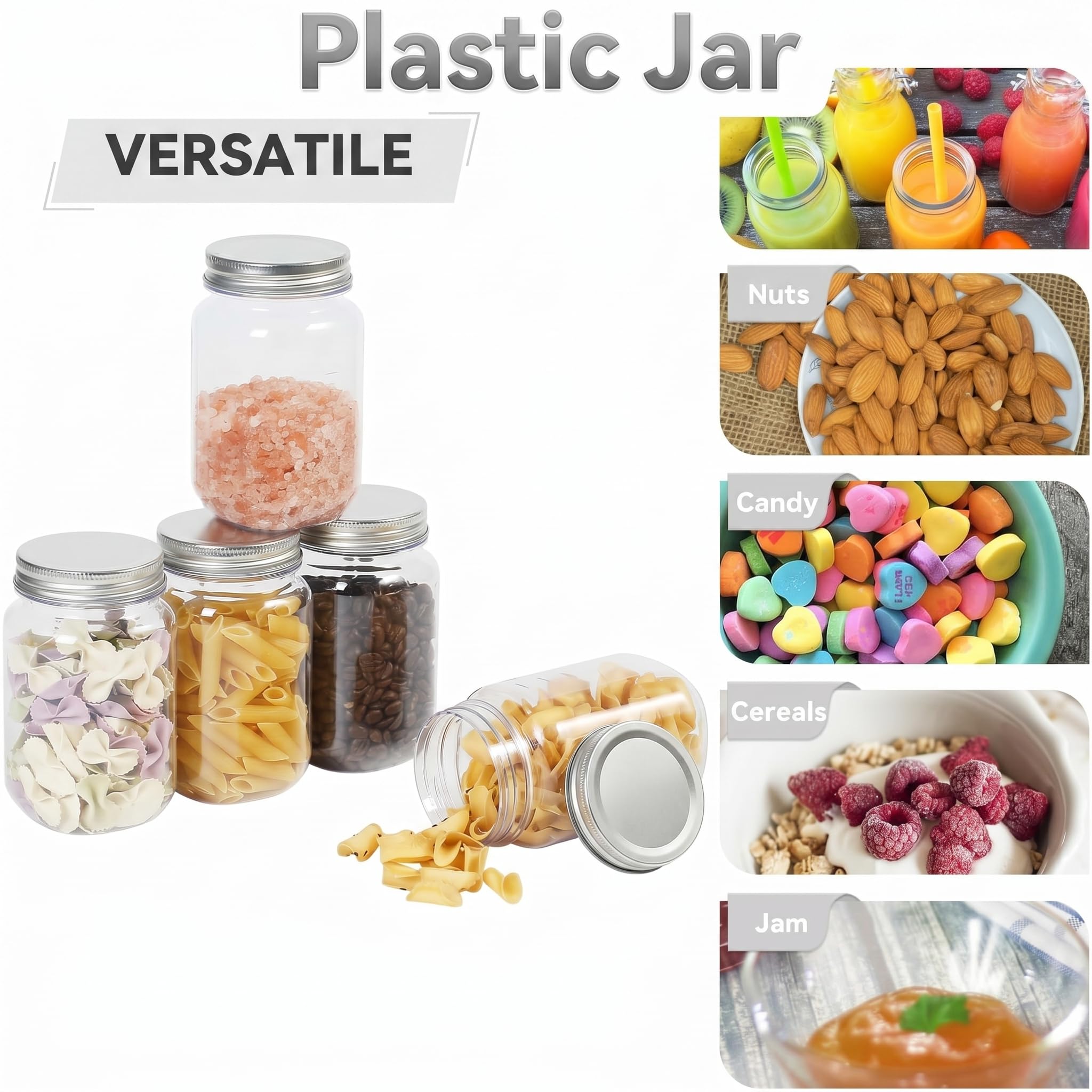 novelinks pot en plastique transparent de 16 oz avec couvercle rotatif - récipient de stockage de boue en plastique réutilisable, rond et vide - sans bisphénol A (paquet de 20)
