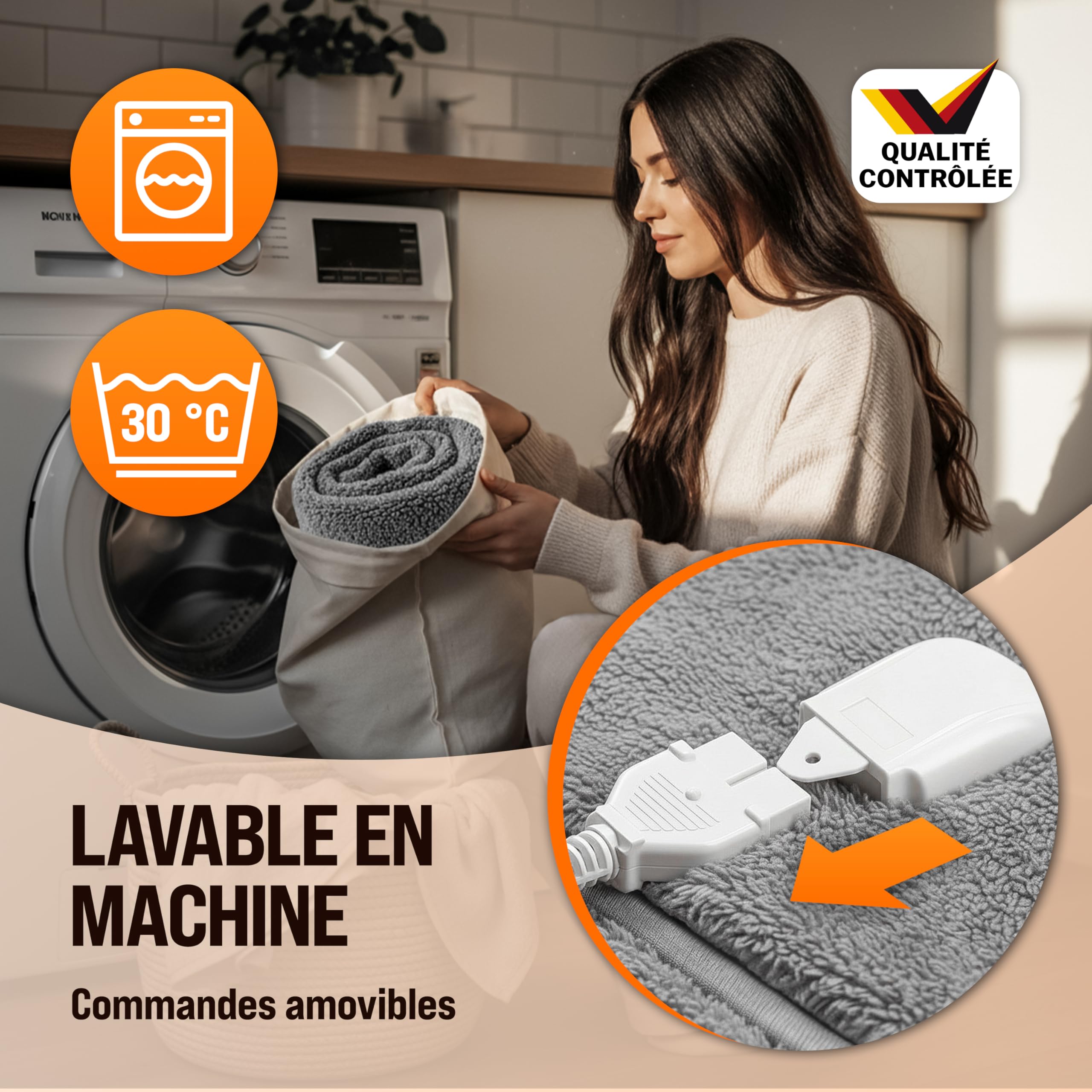 Monzana® Couverture chauffante 180x130cm 2 Places 120W 10 Niveaux de Chauffage minuteur Protection Anti-surchauffe surmatelas Chauffant électrique
