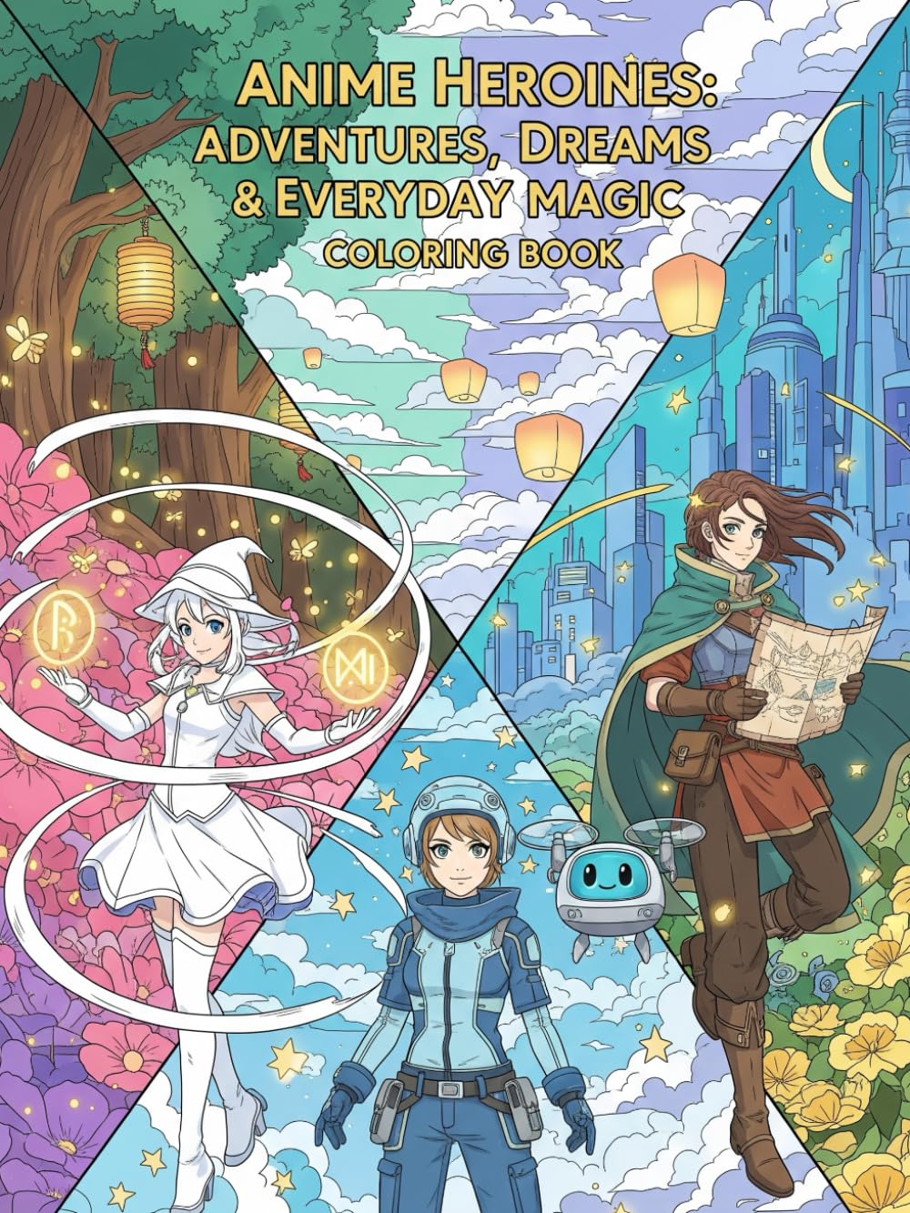 Anime Heroines: Adventures, Dreams & Everyday Magic Coloring Book