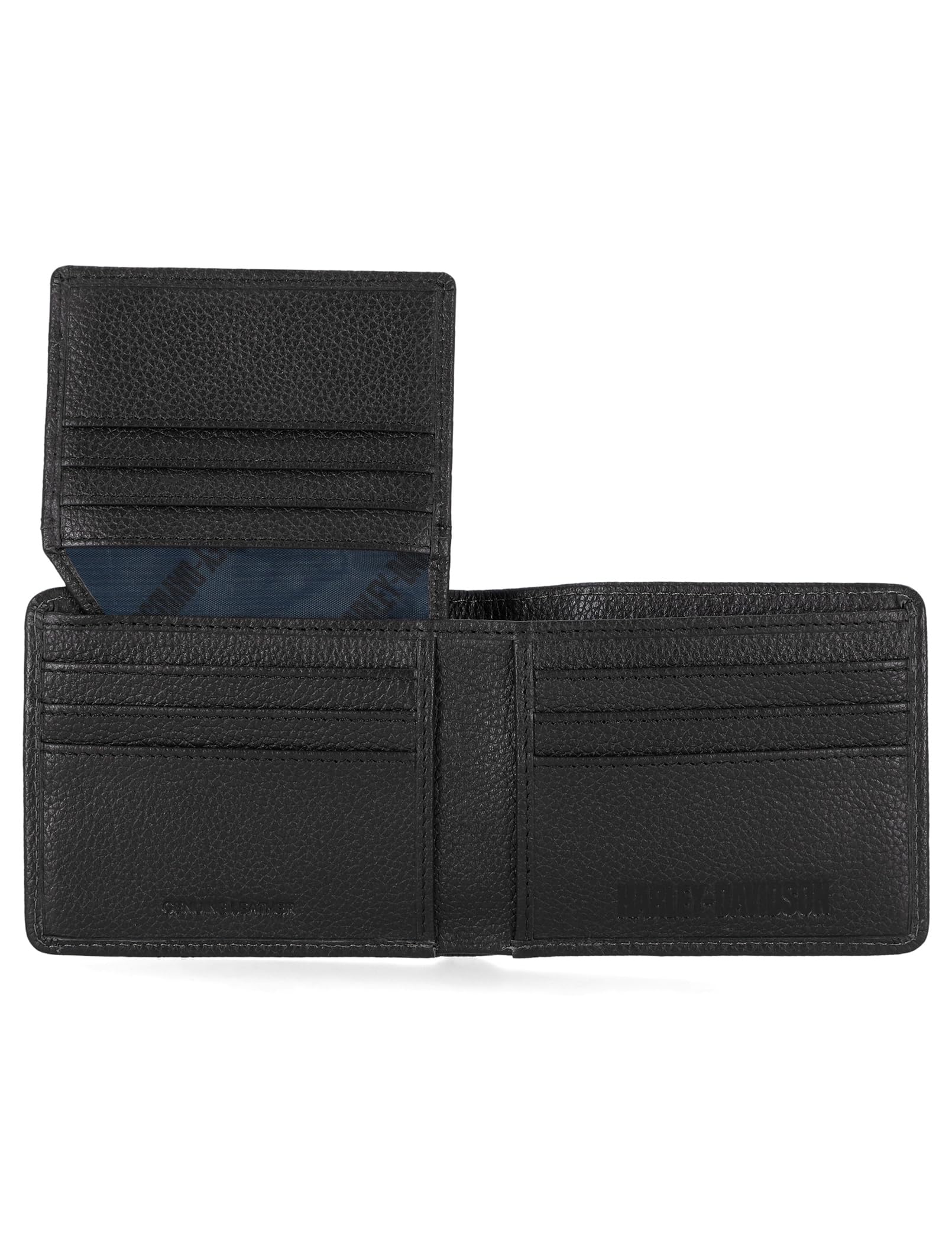Harley-Davidson Cartera de Cuero con Bloqueo RFID para Hombre, Triple Plegable