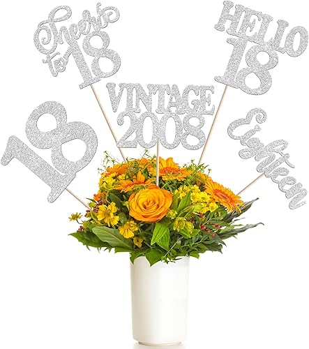 Miniatura 19 de 15 piezas de centro de mesa de feliz cumpleaños 13 palos oficiales para adolescentes vintage 2012 Hello 13 centros de mesa de flores palos saludos a