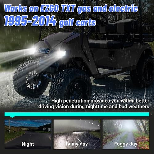 Miniatura 5 de Drive-up Kit de luces LED para carrito de golf EZGO TXT 1996-2013 a gas y carros de golf eléctricos, EZGO TXT Kit de faros LED y luces traseras para