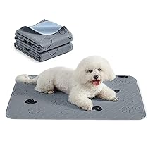 Feandrea Tappeti Lavabili per Cani, Tappeti Assorbenti Riutilizzabili, Set di 2, 91 x 86 cm, Taglia M, a Prova di Perdite, Lavabili, Antiscivolo, Alta Assorbenza, Grigio PTD034G01